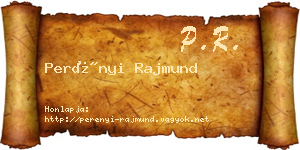 Perényi Rajmund névjegykártya